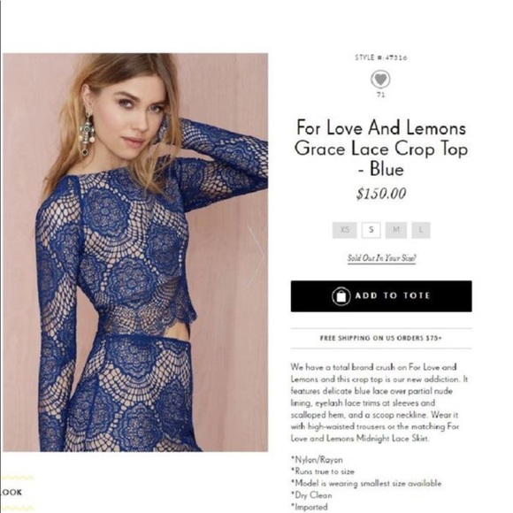 For love and lemons Sapphire lace 2 pieces set - Picture 4 of 5